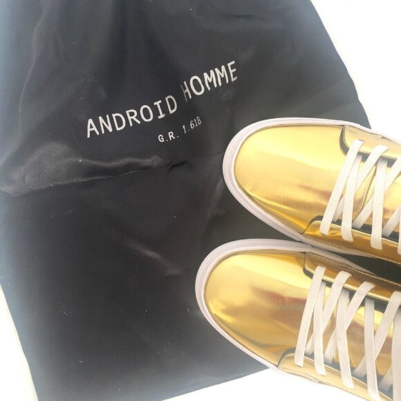 NWOT BRAND NEW ANDORID HOMME  GOLD HIGH TOPS Sz 9 - Picture 4 of 4